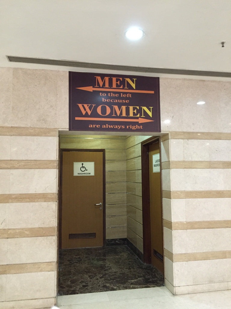 Men to the left because women are always right.