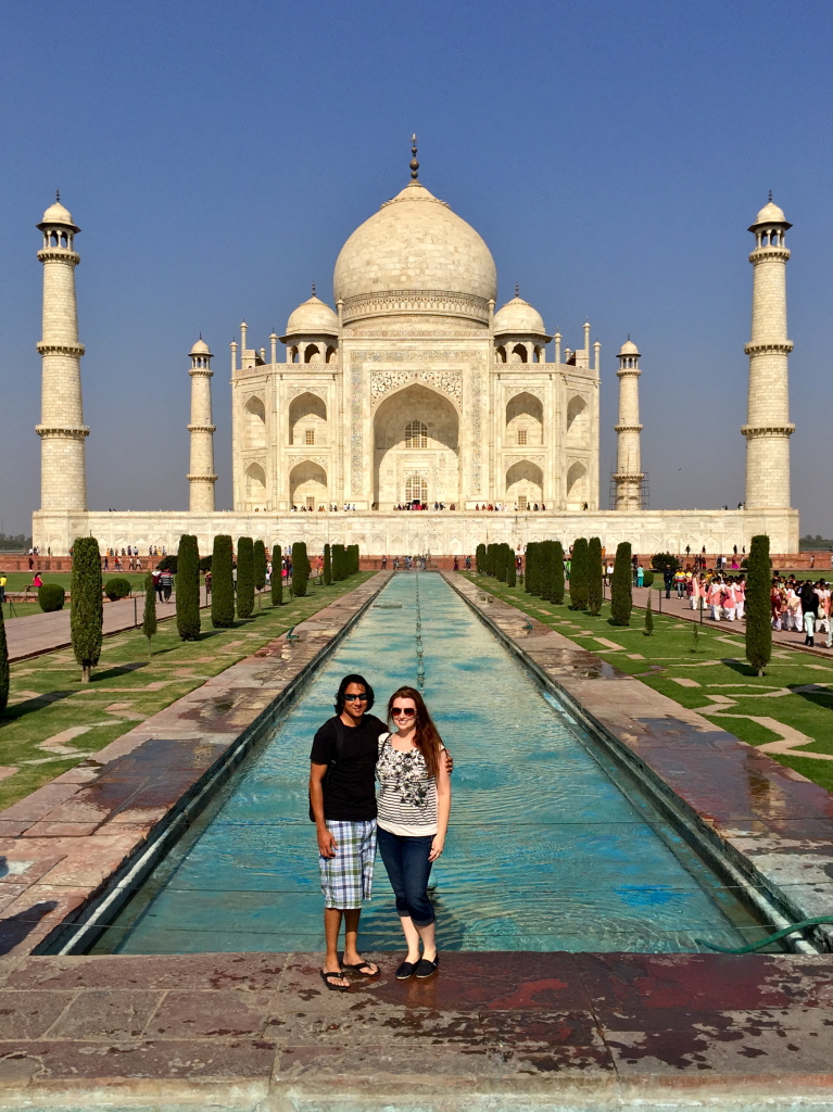 Rupak and Tabitha in front of the Taj Mahal