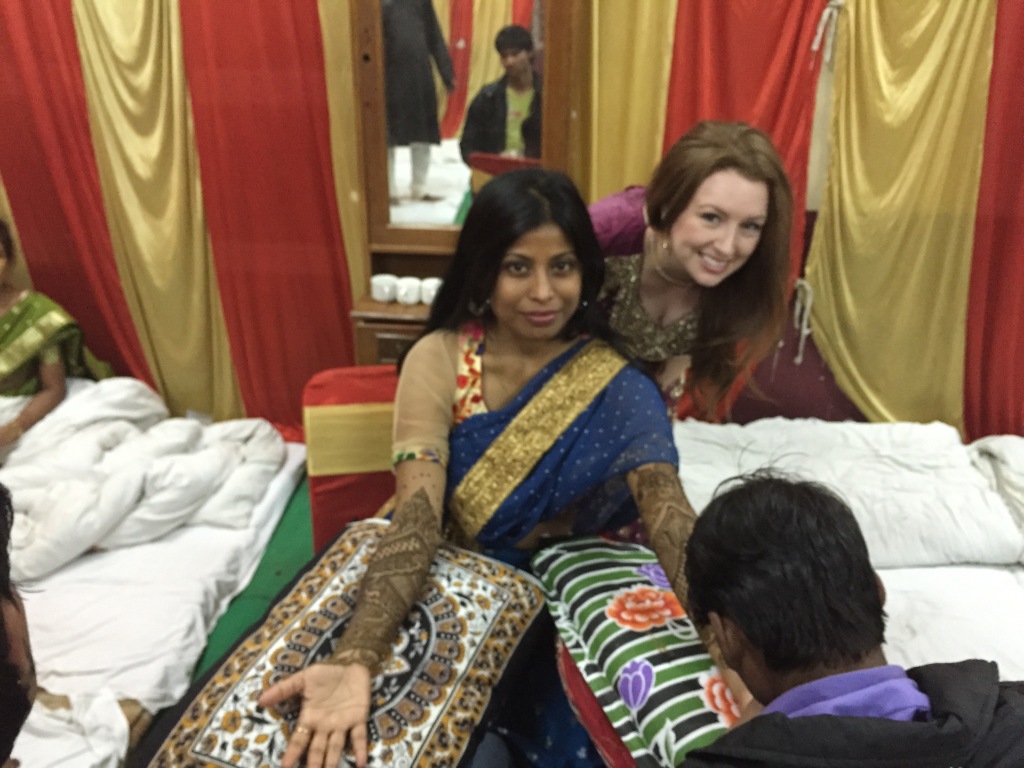 The beautiful bride Joyeeta getting her henna applied