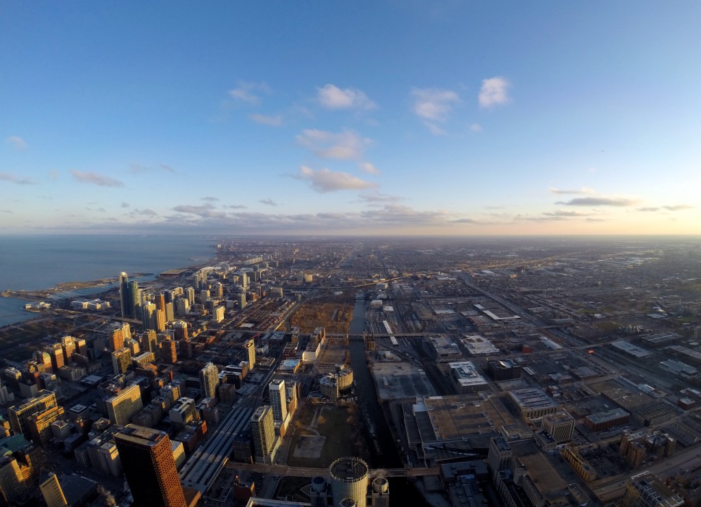 Southern view of Chicago from Willis Tower Skydeck
