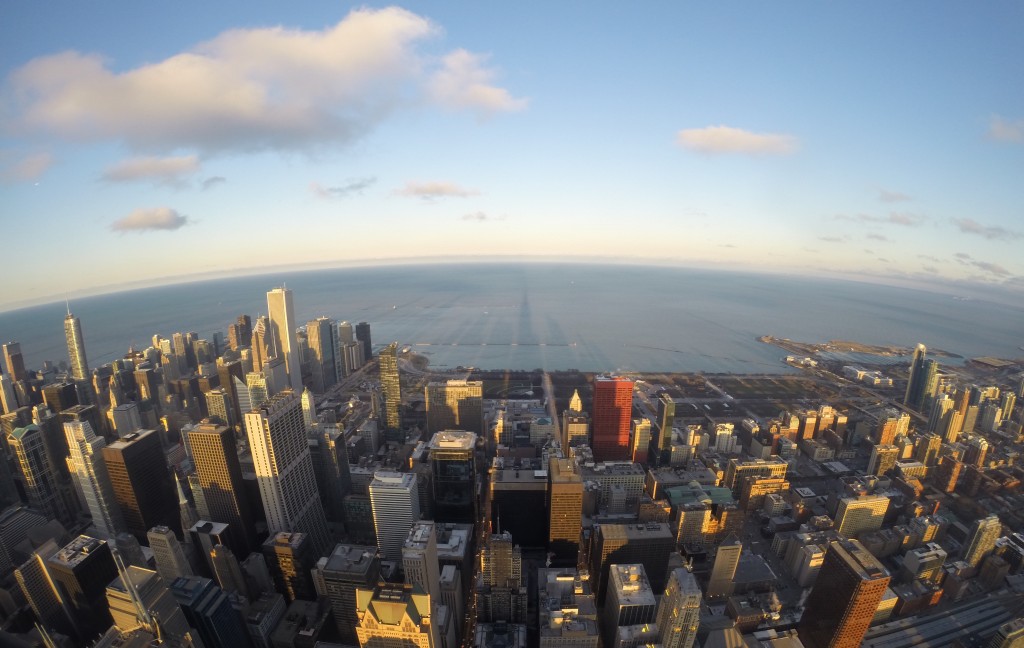 Eastern view of Chicago from Willis Tower Skydeck