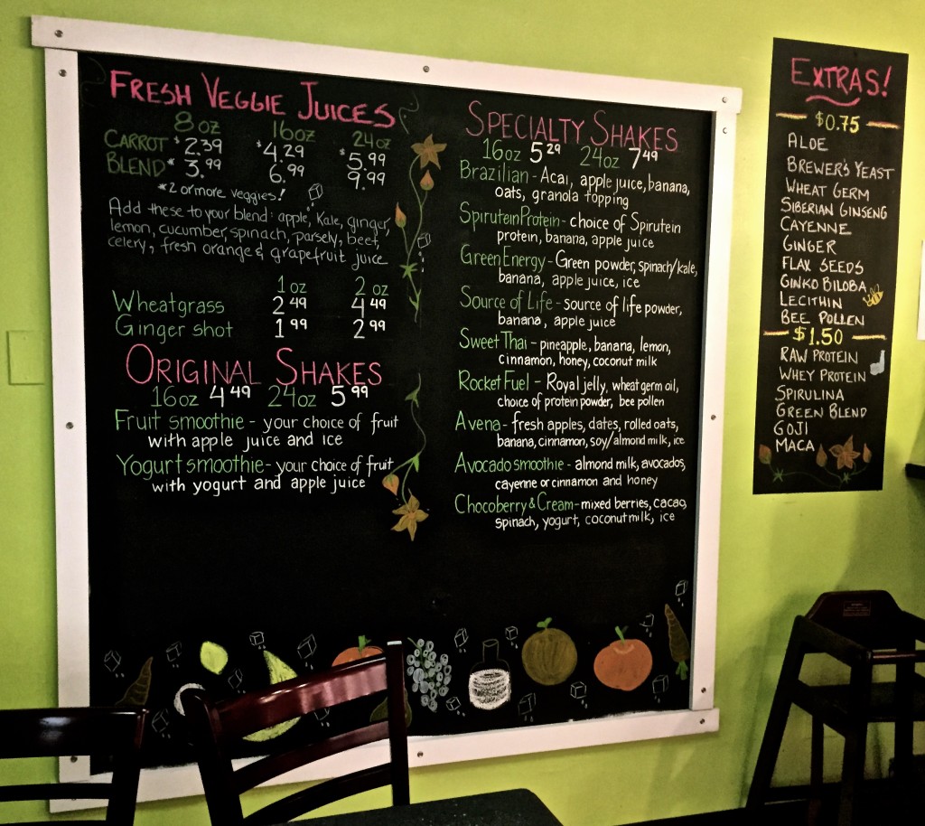 Smoothie/Juice menu