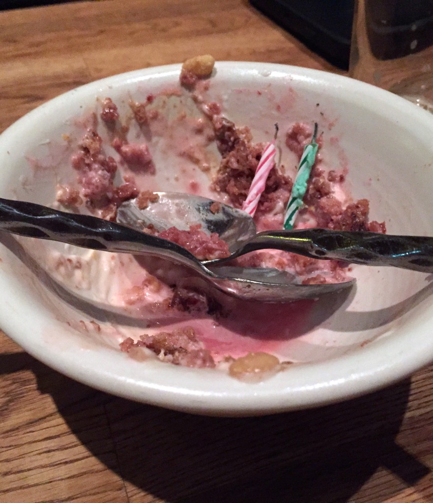 This used to be a sticky date cake with pomegranate, meyer lemon yogurt , and a crunchy pine nut topping. Use your imagination.