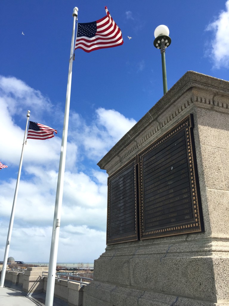 Plaque commemorating Medal of Honor recipients outside Soldier Field
