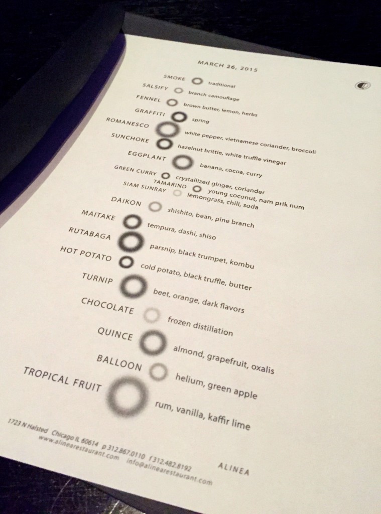 Alinea vegetarian menu